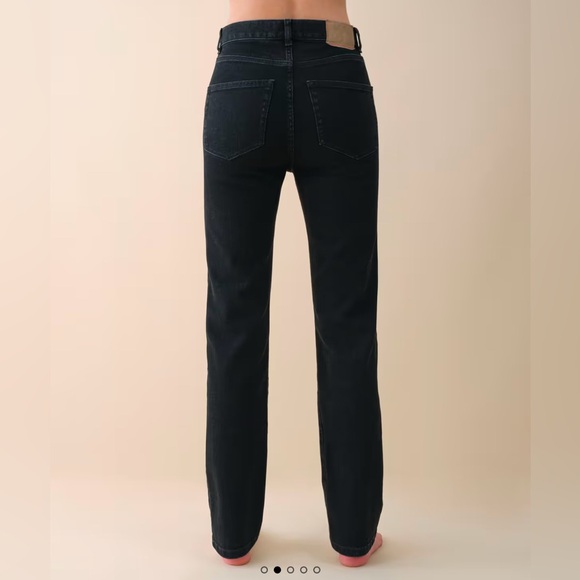 JEANERICA / KHAITE Danielle Eiffel Black Straight Leg Jeans (24) - Picture 2 of 6